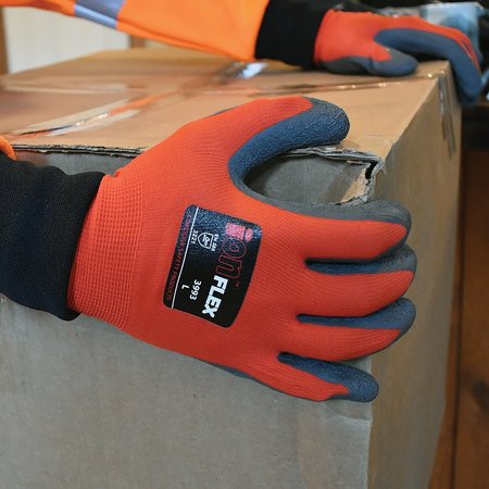 CORDOVA iON Flex Nimble Red Nylon Shell Grey Crinkle Latex Coated Work Gloves 3993S